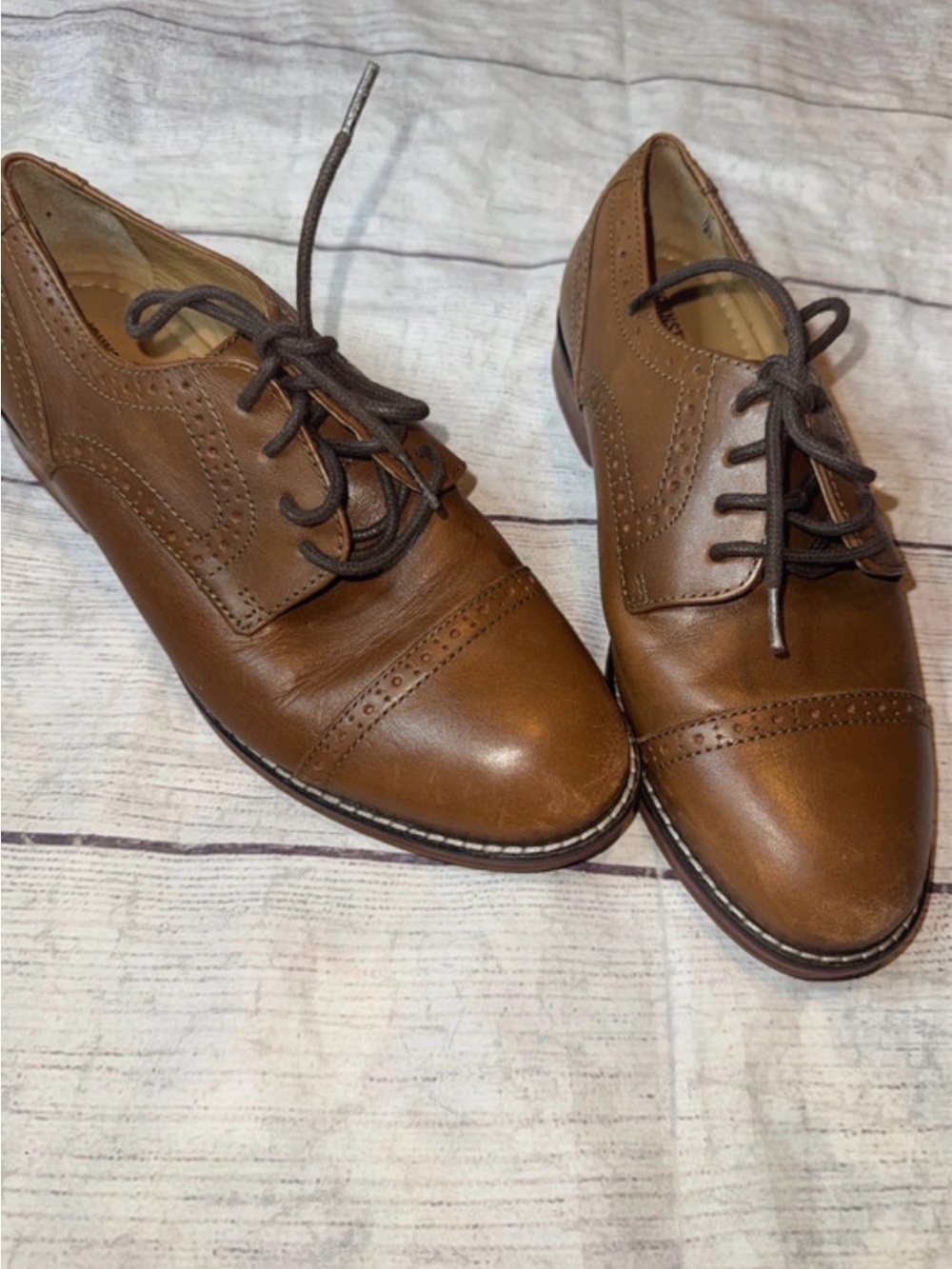 Johnston & Murphy Brown Leather Boys Shoes 2.5